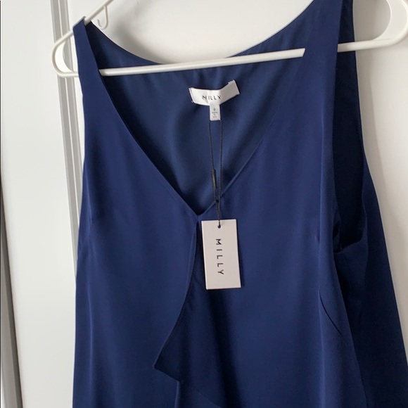 Milly size 6 navy silk blouse - Picture 2 of 7